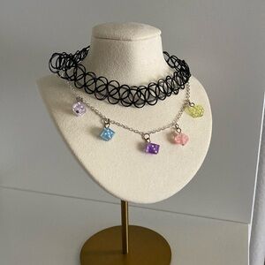 Black Pastel Dice Choker Necklace